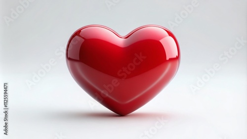Wallpaper Mural 3D Red Heart Icon on a White Background - Conceptual Vector Artwork, EPS 10, Ideal for Themes of Love, Romance, and Wellness in Digital Designs and Marketing Resources. Torontodigital.ca