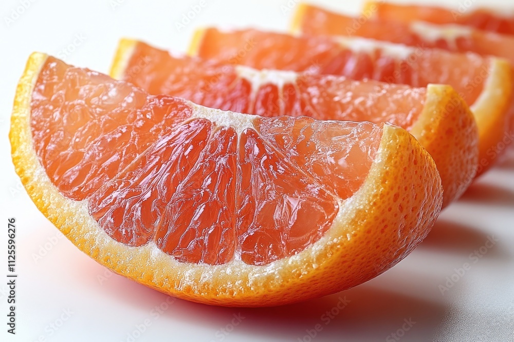 Freshly cut grapefruit slice on a table, perfect for still life photography or food styling Freshly cut grapefruit slice on a table, perfect for still life photography or food styling