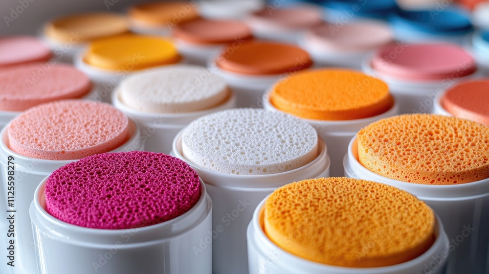 Colorful powders in close-up