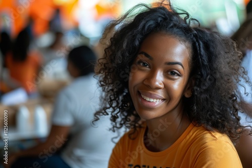 Portrait of a young African American female volunteer at community center