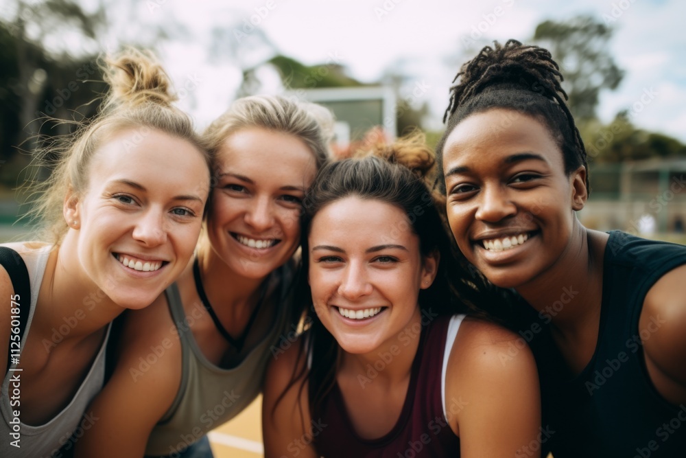 Portrait of a young female basketball team Portrait of a young female basketball team