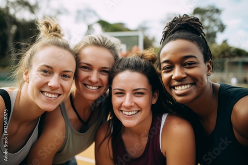 Portrait of a young female basketball team