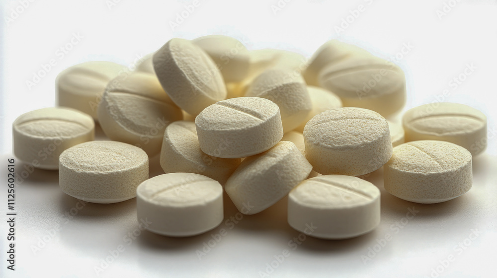 Close-up of white pills on white background Close-up of white pills on white background