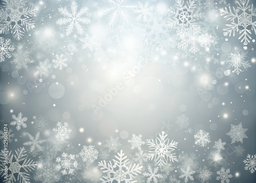 A minimalist gray background featuring falling snowflakes, ideal for holiday decor and winter vibes, captures the elegance of the festive season and celebratory moments.