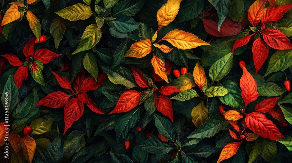 Vibrant Autumn Leaves: A Symphony of Red, Orange, and Green Vibrant Autumn Leaves: A Symphony of Red, Orange, and Green