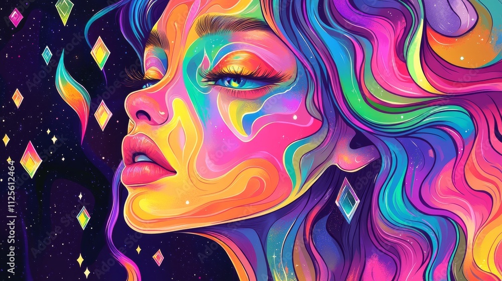 Naklejka premium Colorful Abstract Background with Loops and Prisms
