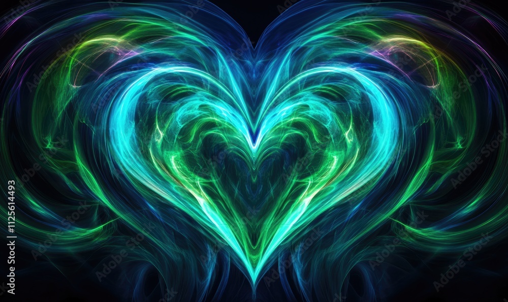 A heart made of green and blue colors A heart made of green and blue colors