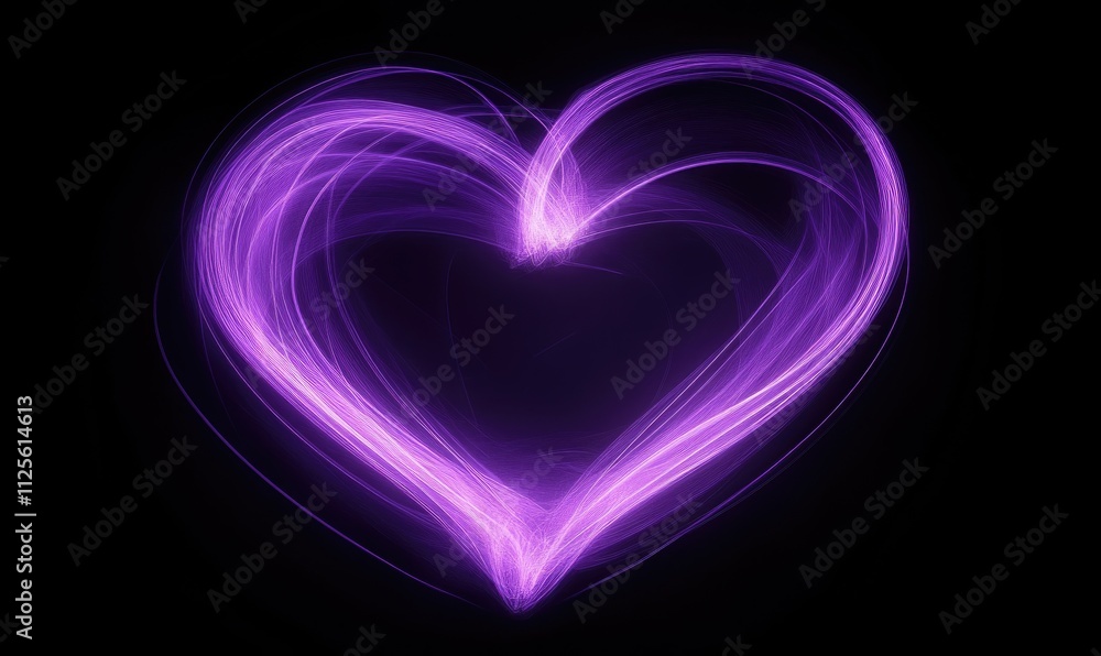 A purple heart with purple lines A purple heart with purple lines