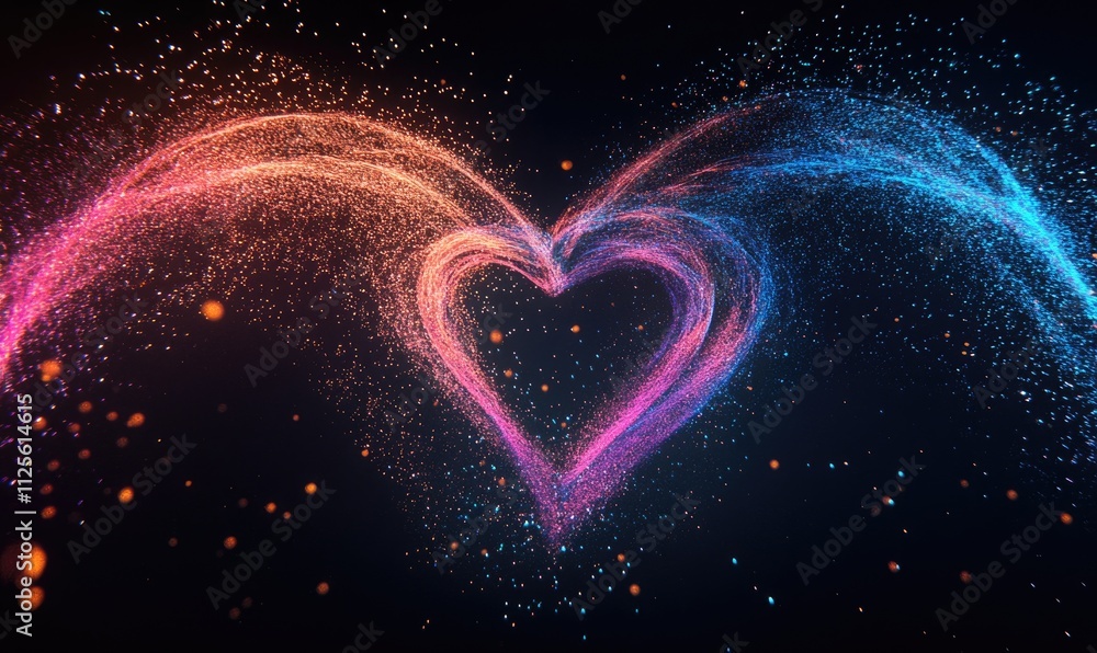 A heart made of colorful sparkles A heart made of colorful sparkles