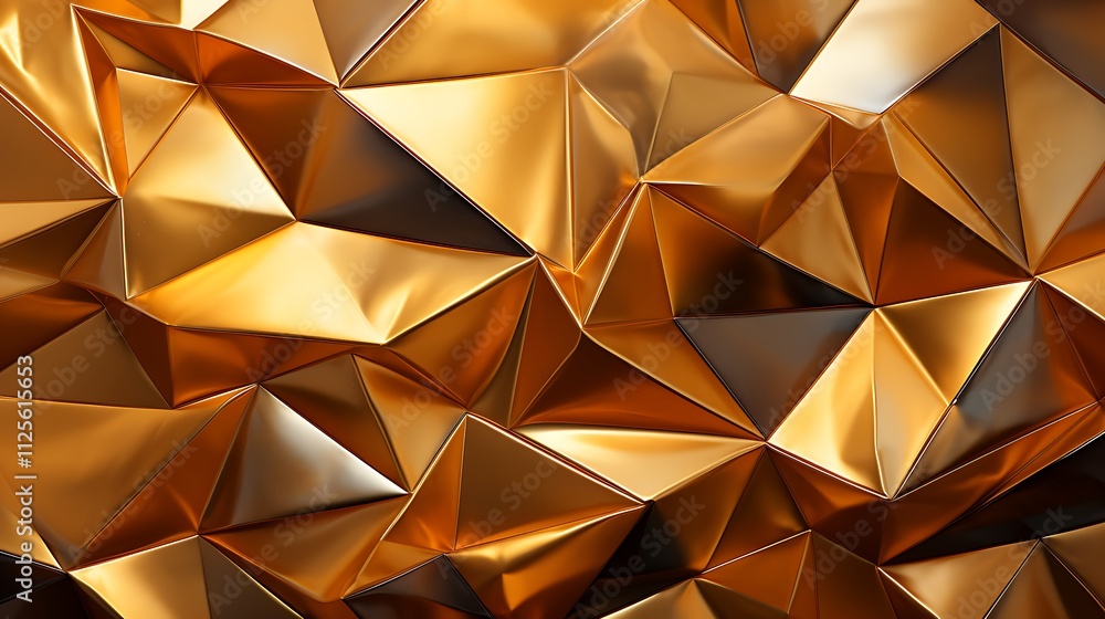 Abstract metallic texture with sharp, angular facets in warm gold tones. Abstract metallic texture with sharp, angular facets in warm gold tones.