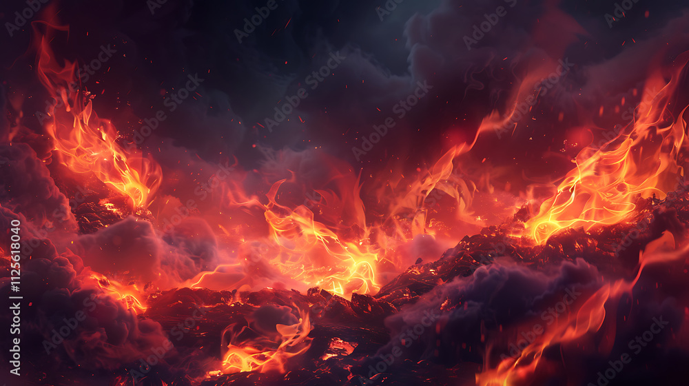 Fiery Inferno: Embers, Flames, and Smoke Fiery Inferno: Embers, Flames, and Smoke