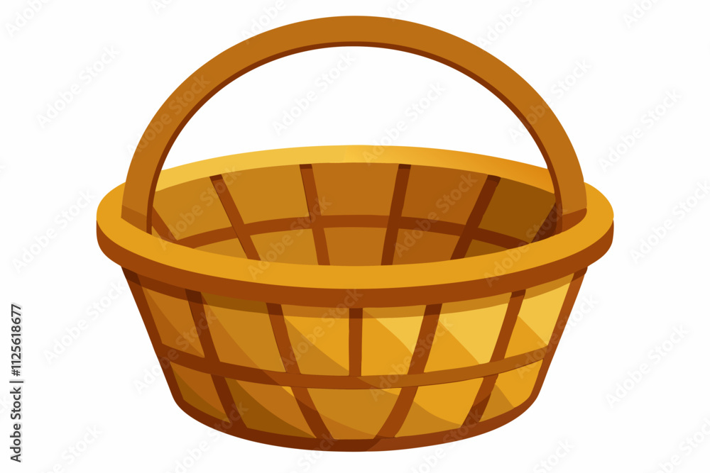 Empty wicker basket for bread on a white background vector art illustration Empty wicker basket for bread on a white background vector art illustration