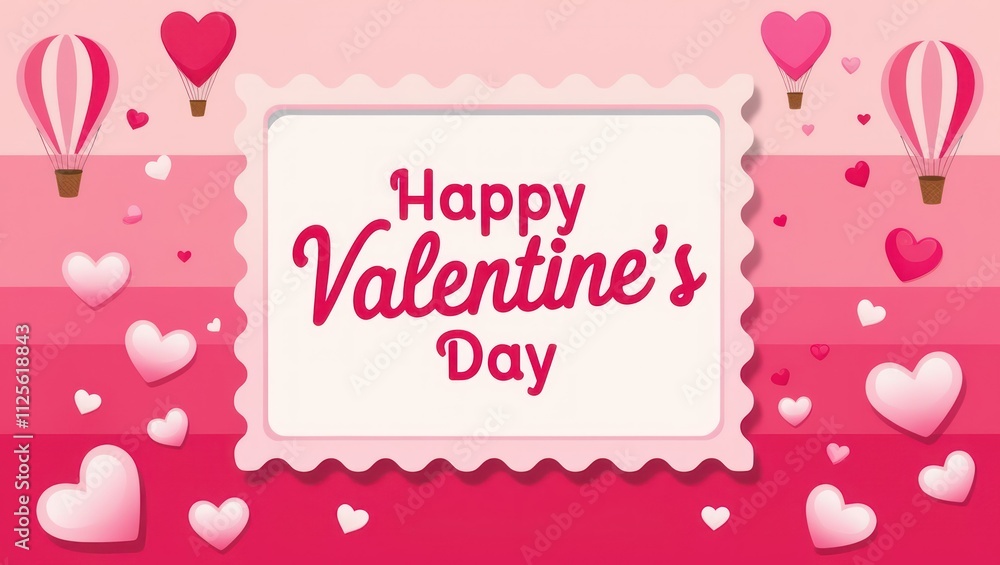 Happy Valentines Day Hearts Balloons Design Happy Valentines Day Hearts Balloons Design