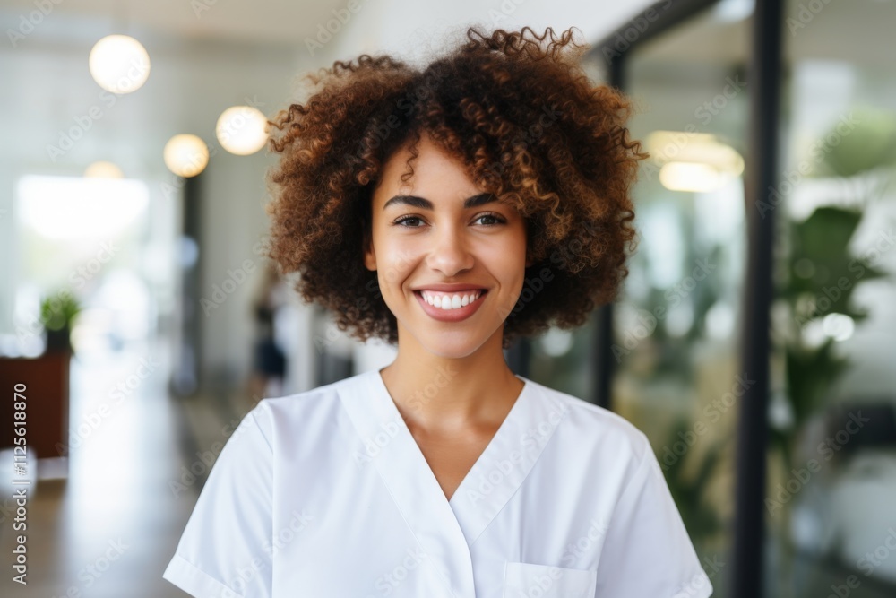 Portrait of a smiling female African American medical physician Portrait of a smiling female African American medical physician