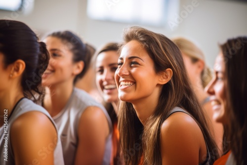 Portrait of a young female basketball team