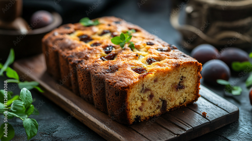 Traditional plum cake with sour cream. Traditional plum cake with sour cream.