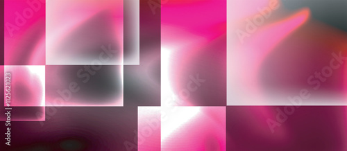 Dark neon colors with glass square shapes
