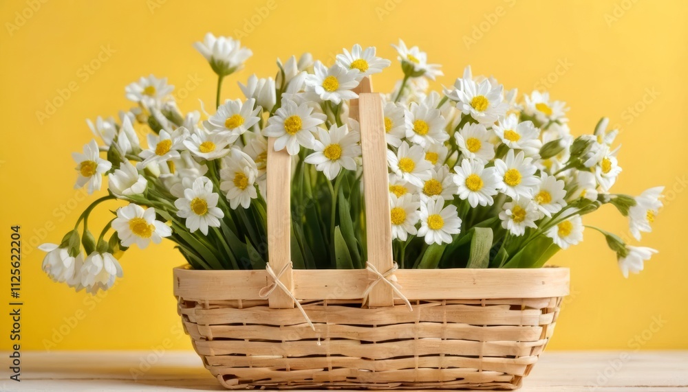 flowers in a basket isolated