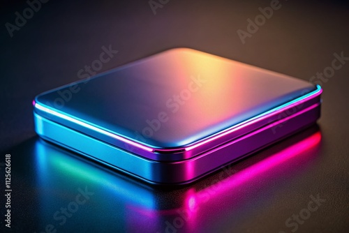 Experience cutting-edge technology with a neon-lit external hard drive, showcasing vibrant colors and aesthetics tailored for contemporary digital storage needs.