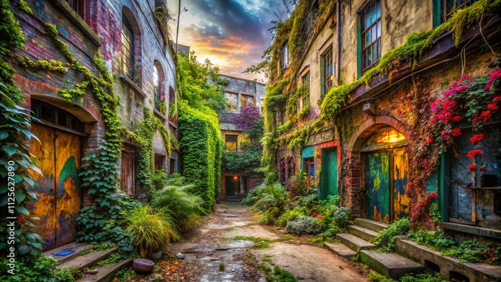 Fototapeta premium Exploring urban landscapes reveals endless possibilities, where every corner hides secrets and adventure, inviting discovery in the vibrant chaos of the city’s hidden gems.