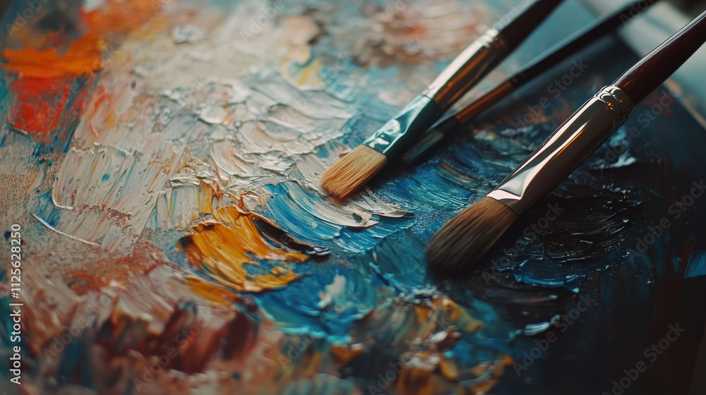 Artistic Escape: Painting Palette and Brushes for Stress Relief Artistic Escape: Painting Palette and Brushes for Stress Relief