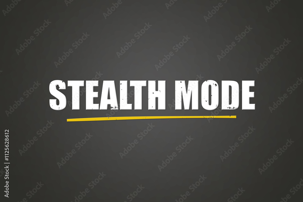 Obraz premium Stealth Mode. A blackboard with white text. Illustration with grunge text style.