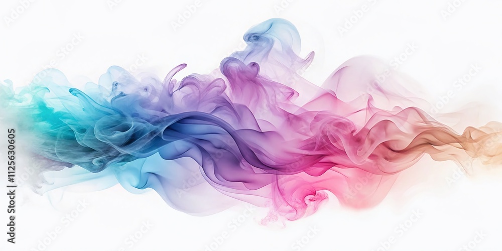 Gentle swirls of soft pastel smoke drift gracefully against a white background, creating a minimalist clipart design that evokes calmness and serene beauty. Gentle swirls of soft pastel smoke drift gracefully against a white background, creating a minimalist clipart design that evokes calmness and serene beauty.