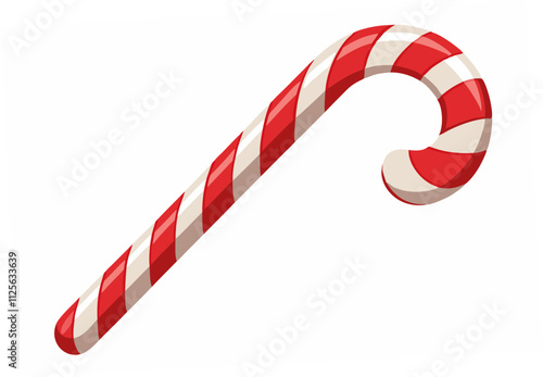 Sweet stick candy cane isolated on white background vector illustration