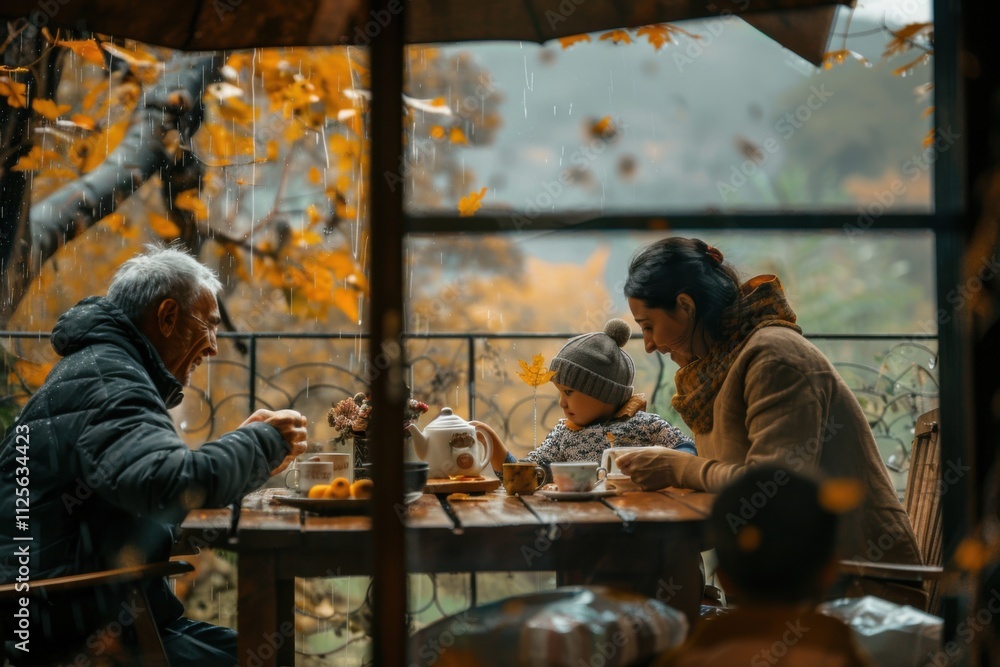 Cozy Family Tea Time on a Rainy Day Cozy Family Tea Time on a Rainy Day