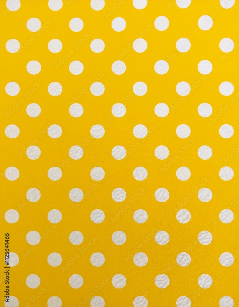 Cheerful yellow fabric with white polka dots. Cheerful yellow fabric with white polka dots.