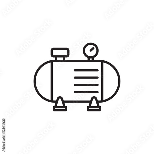 Air compressor icon Black and white logo
