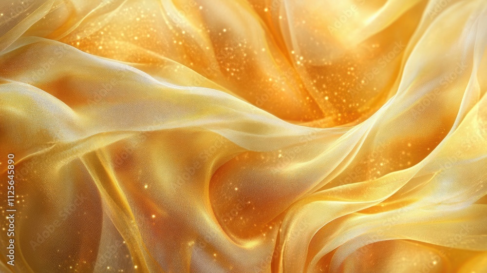 Golden Silk Waves Background Golden Silk Waves Background