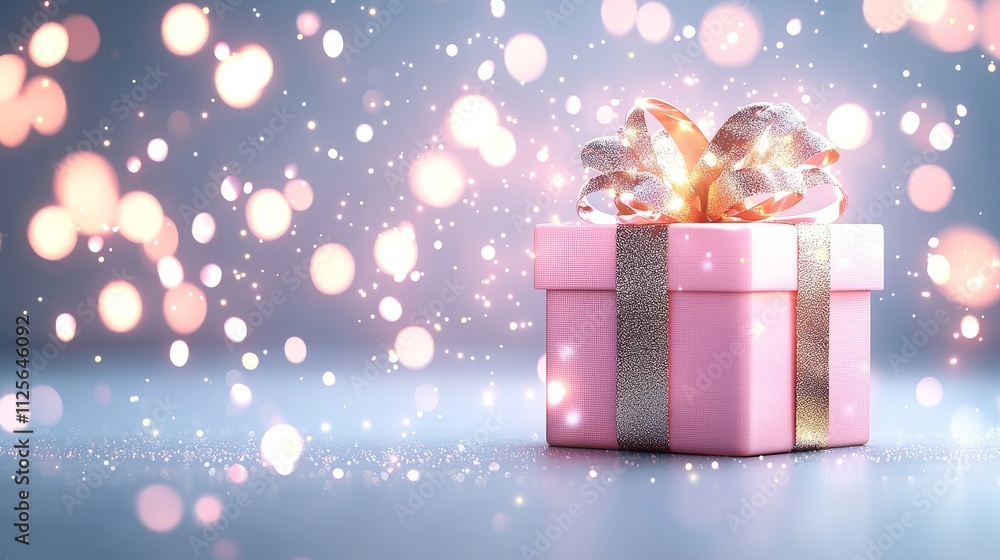 festive gift box, glowing background with soft bokeh effect, birthday or celebration theme, high-quality digital art, isolated on white background festive gift box, glowing background with soft bokeh effect, birthday or celebration theme, high-quality digital art, isolated on white background