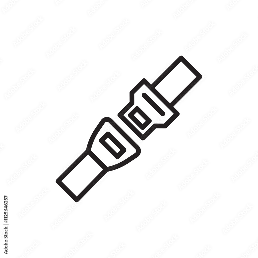 Car seat belt icon Black and white logo Car seat belt icon Black and white logo