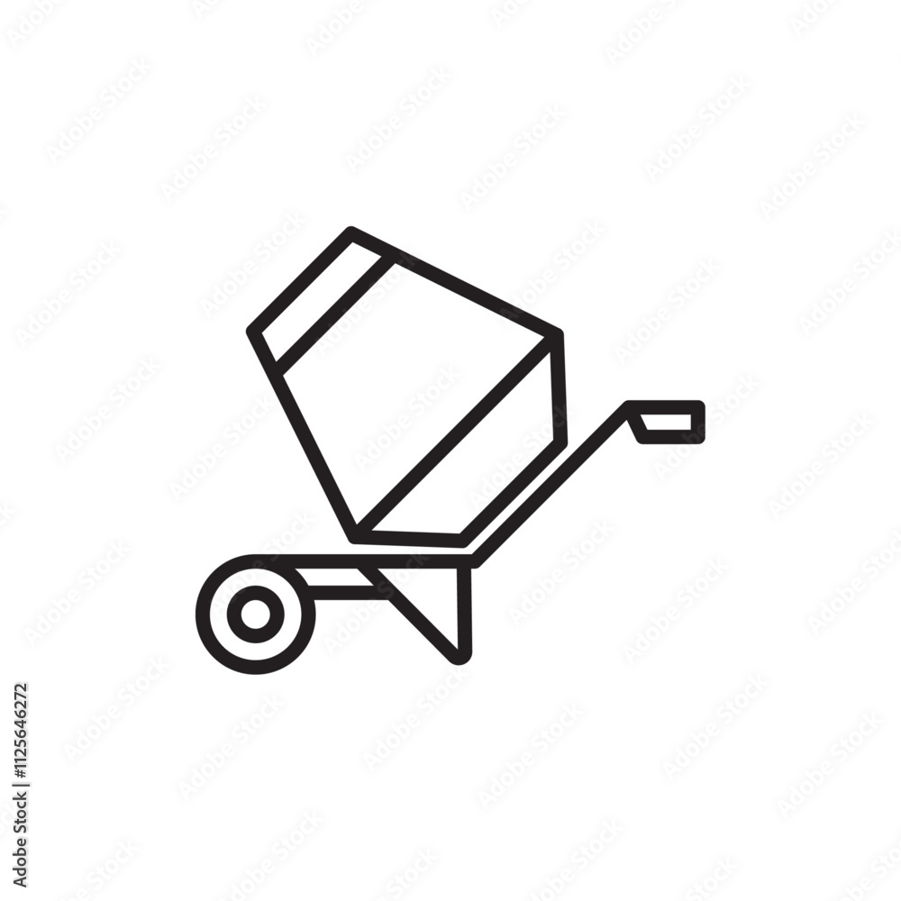 Cement mixers icon Black and white logo Cement mixers icon Black and white logo