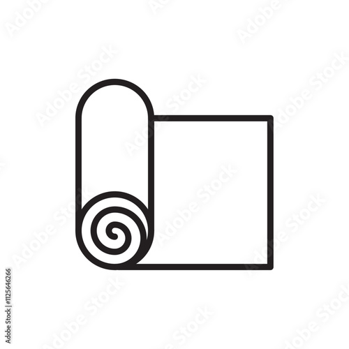 Carpet roll icon Black and white logo