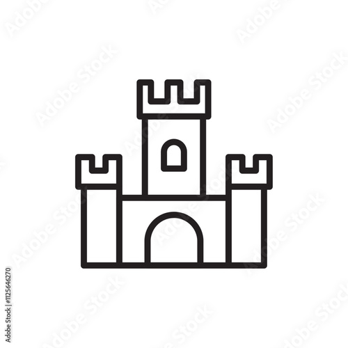 Castle icon Black and white logo