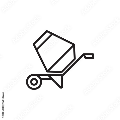 Cement mixers icon Black and white logo