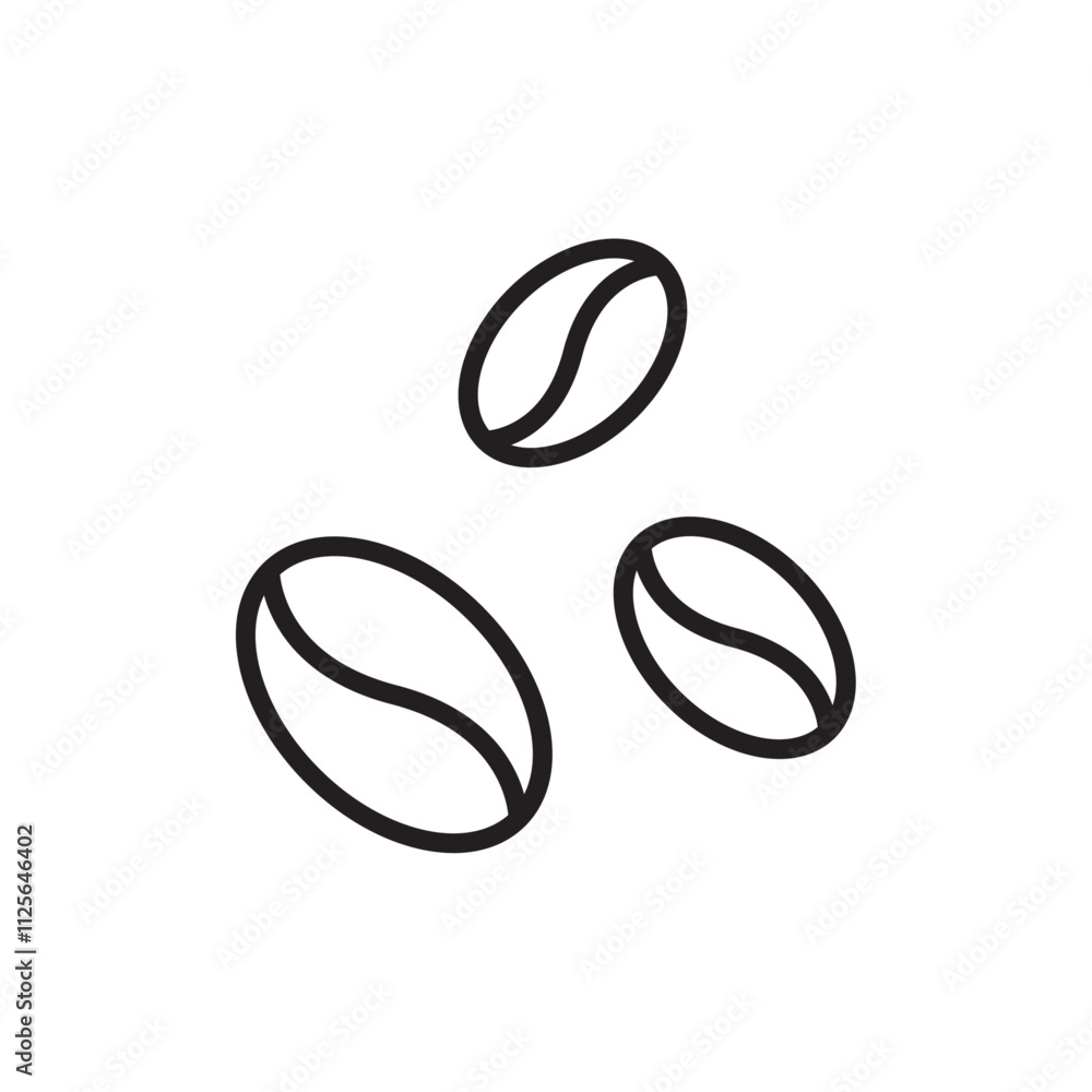 Coffee beans icon Black and white logo Coffee beans icon Black and white logo