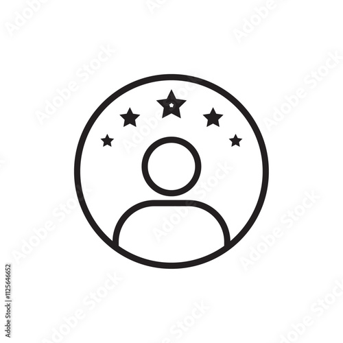 Customer experience icon Black and white logo