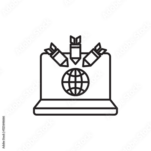 DDOS icon Black and white logo