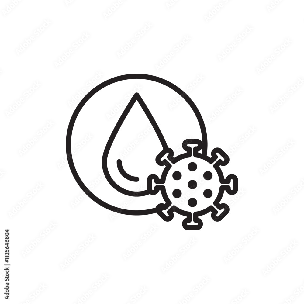 Dirty water drop icon Black and white logo Dirty water drop icon Black and white logo