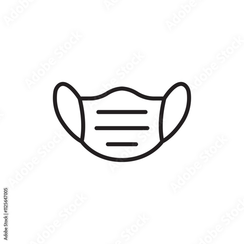 Face mask icon Black and white logo