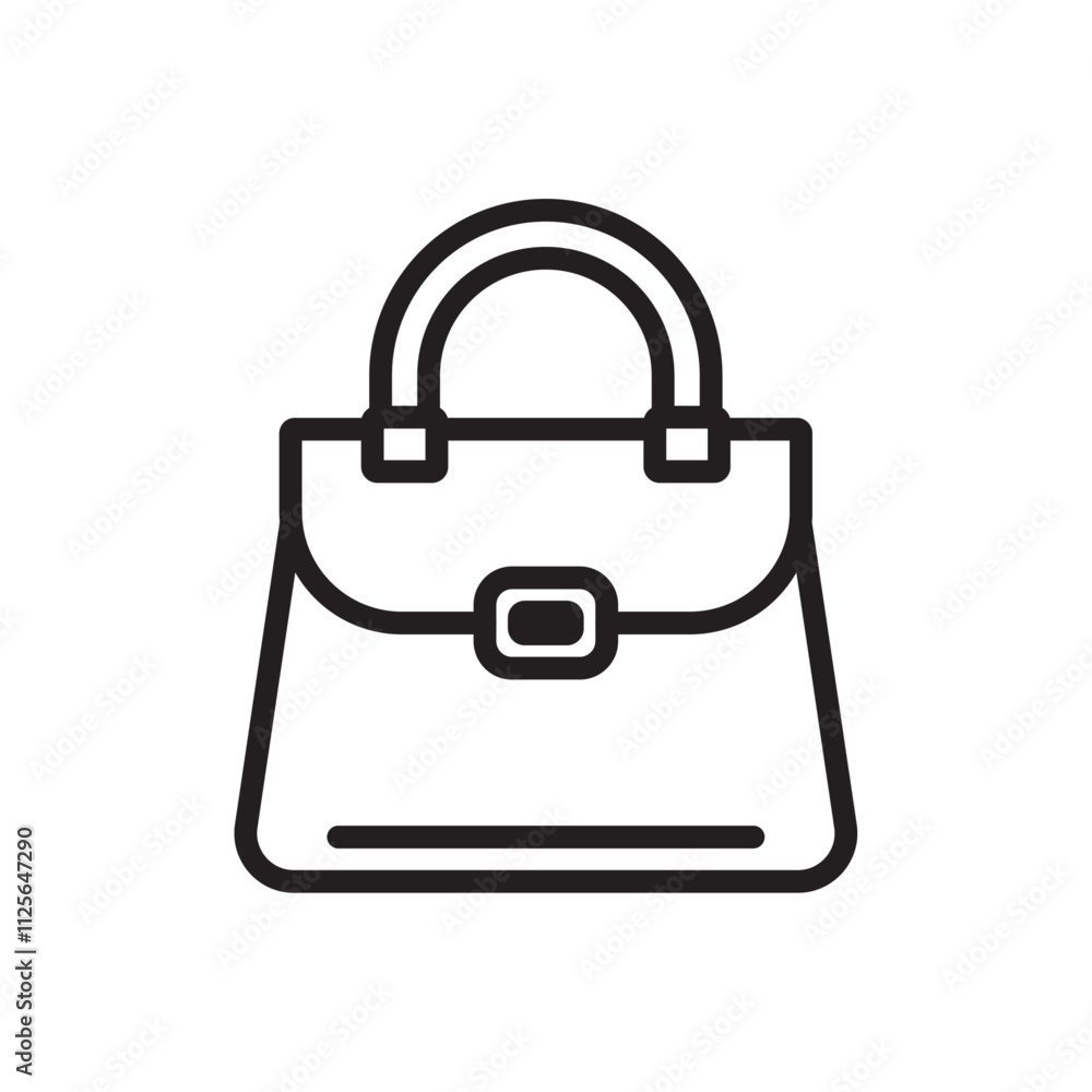 Handbag icon Black and white logo Handbag icon Black and white logo