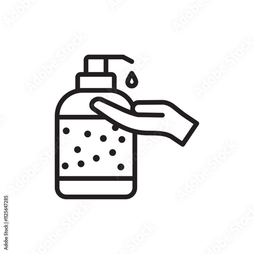 Hand wash icon Black and white logo