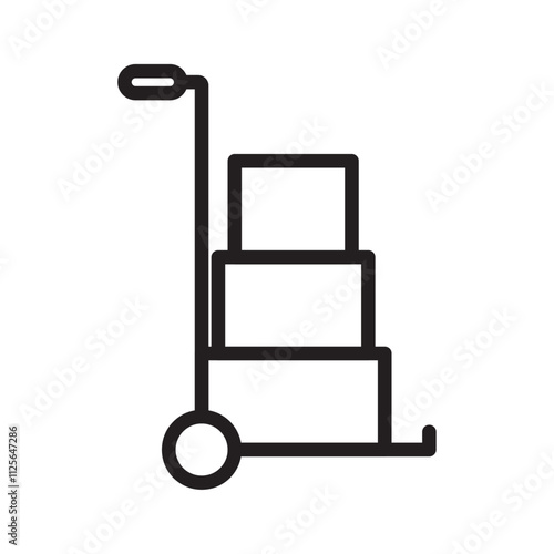 Hand truck icon Black and white logo