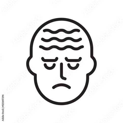 Headache icon icon Black and white logo