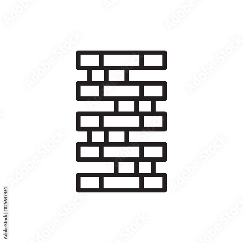 Jenga icon Black and white logo