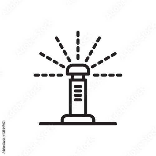 Lawn sprinkler icon Black and white logo