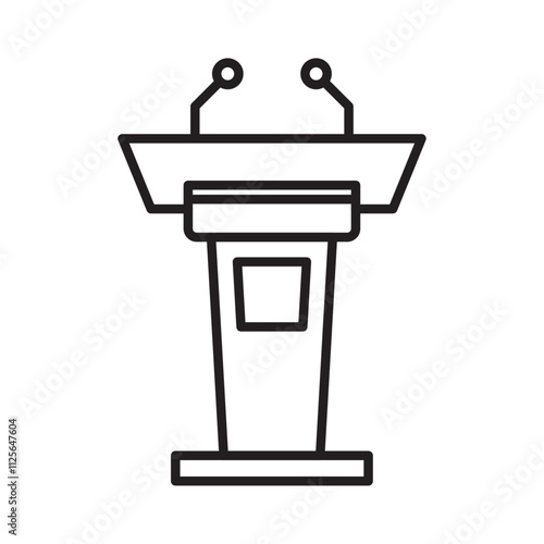 Lectern icon Black and white logo